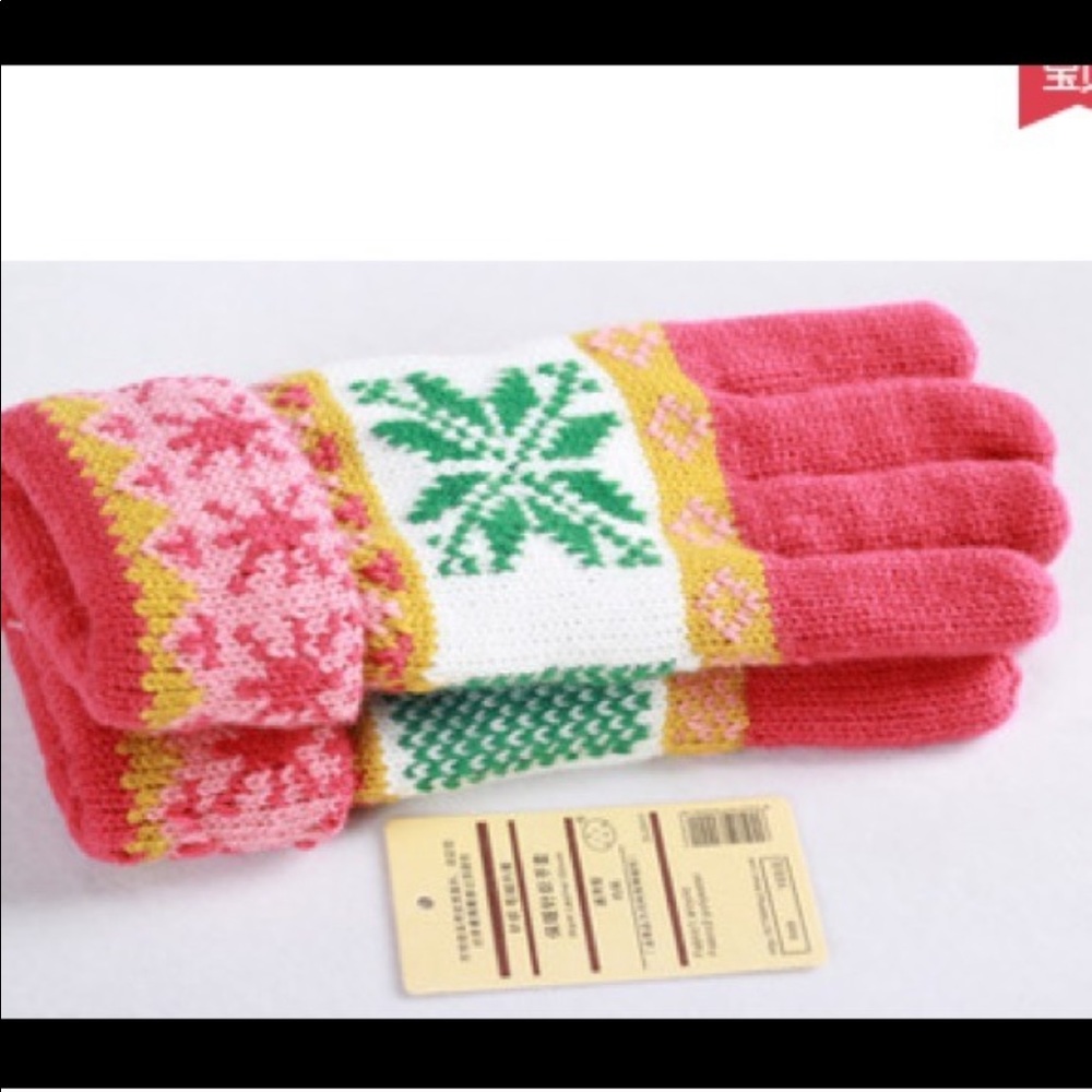Winter Knit Gloves - Snowflake